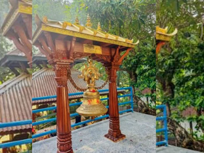 मनकामना धाममा २१६ किलोको घण्टी चढाइयो